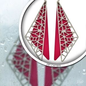 Hot Pink Dragonfly Wing Earrings